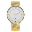 Titan Black and Gold Quartz Analog with Date Silver Dial Stainless Steel Strap Watch for Men