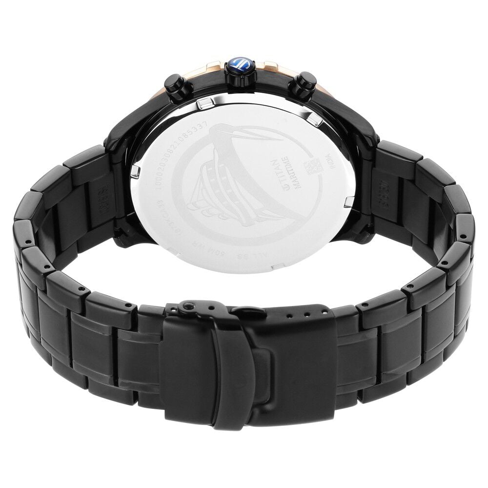 Titan Maritime Anthracite Dial Quartz Multifunction Stainless Steel Strap watch for Men