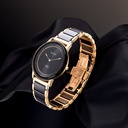 Titan Edge Fusion Slim Two-Toned Steel And Ceramic Strap Black Dial Analog Watch for Men