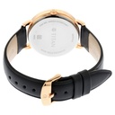 Titan Women's Regal: Roman Numeral Black Dial & Leather Strap Watch