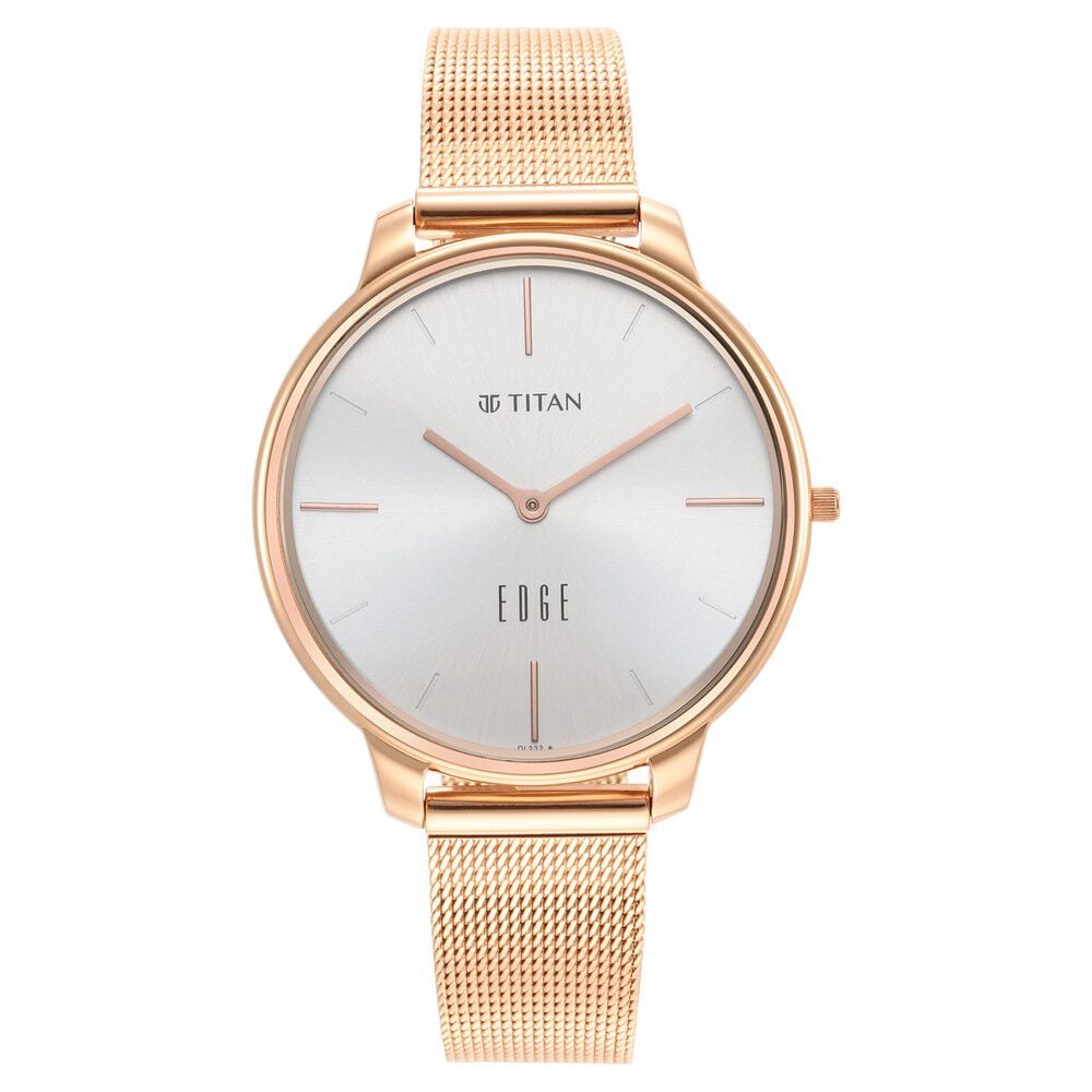 Titan Edge Slim Stainless Steel Strap White Dial Analog Watch for Women
