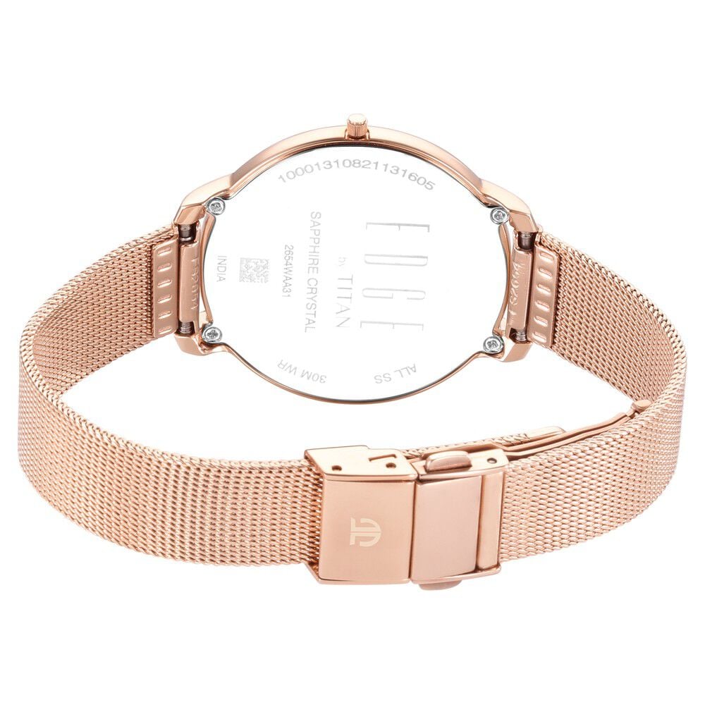 Titan Edge Slim Stainless Steel Strap White Dial Analog Watch for Women