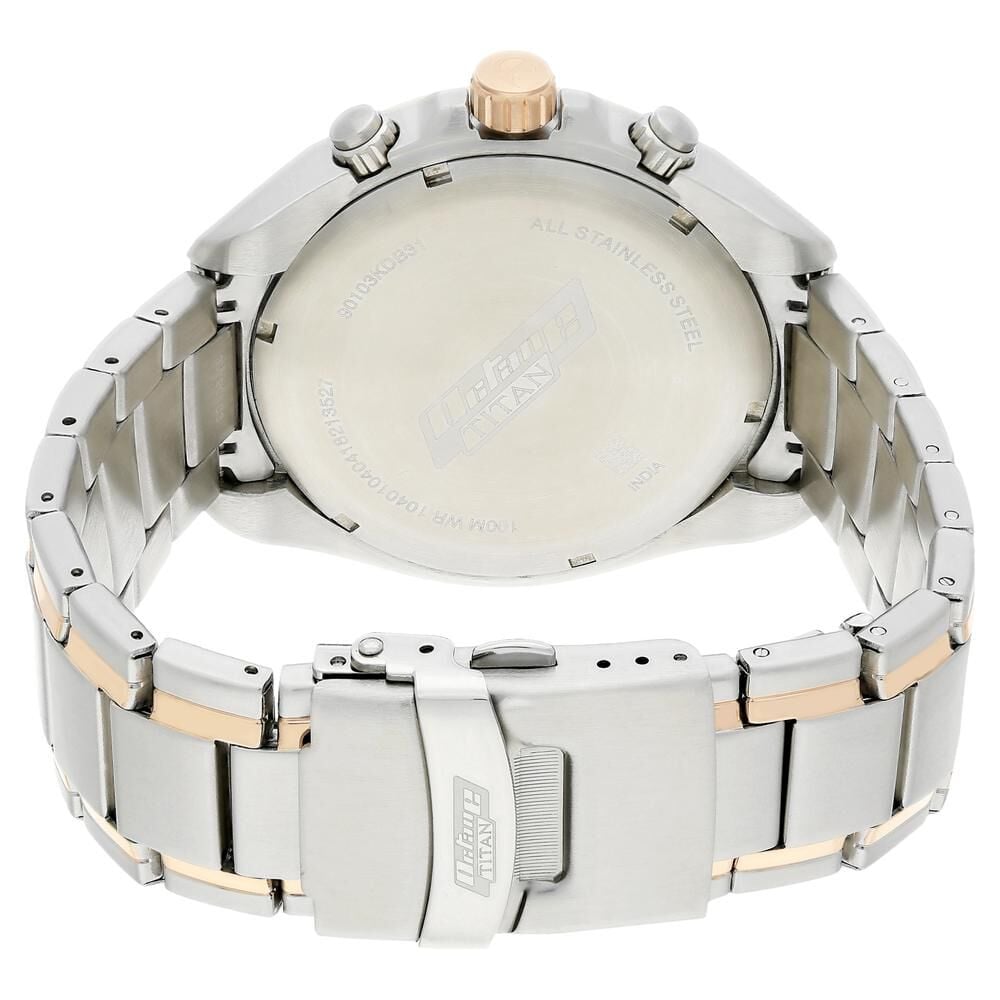 Titan Octane White Dial Chrono Stainless Strap watch for Men