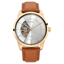 Titan Automatics Silver Dial Automatic Leather Strap Watch for Men