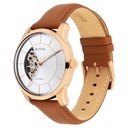 Titan Automatics Silver Dial Automatic Leather Strap Watch for Men
