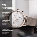 Titan Light Leathers Silver Dial Quartz Multifunction Stainless Steel Strap Watch for Men