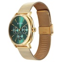 Titan Classique Suave Quartz Green Dial Golden Stainless Steel Mesh Strap Watch for Men