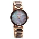 Titan Purple Ceramics Mother of Pearl Dial Analog Steel and Ceramic Strap Watch for Women