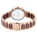 Titan Purple Ceramics Mother of Pearl Dial Analog Steel and Ceramic Strap Watch for Women