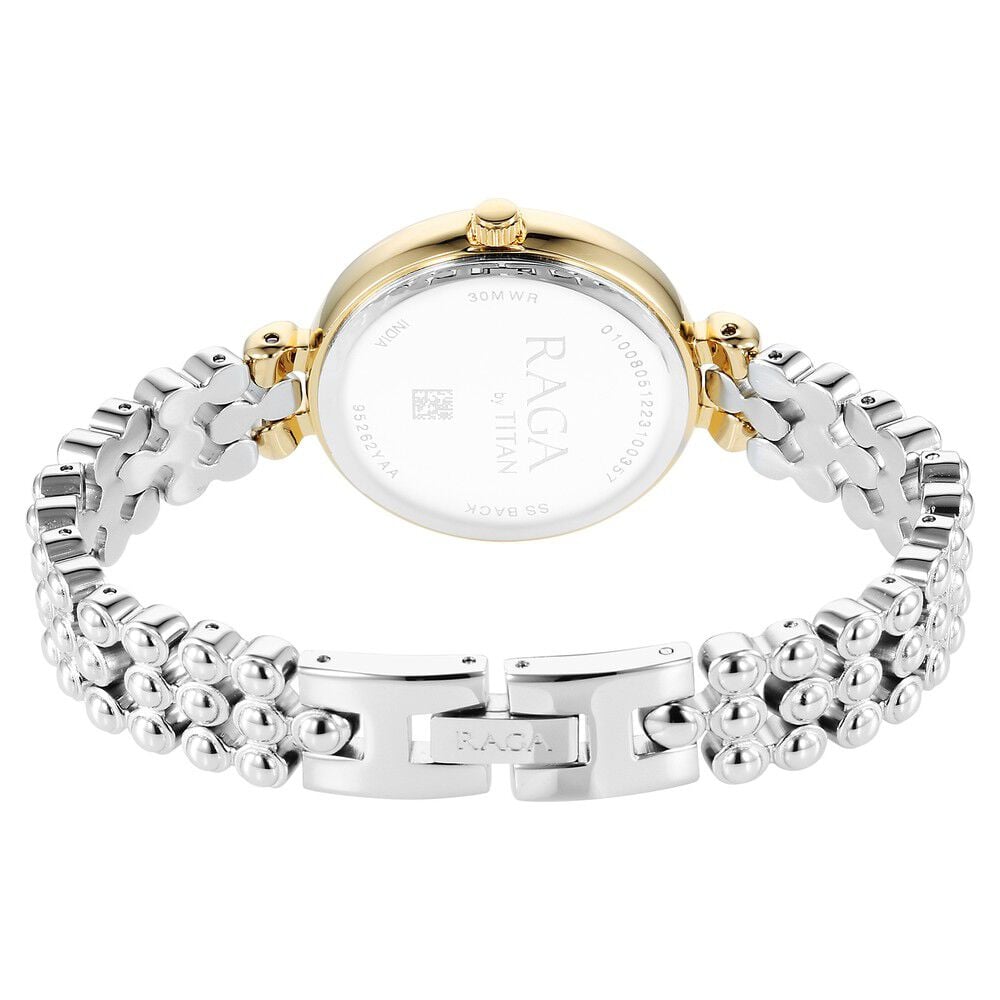 Titan Raga Showstopper Quartz Analog Silver Dial Metal Strap Watch for Women