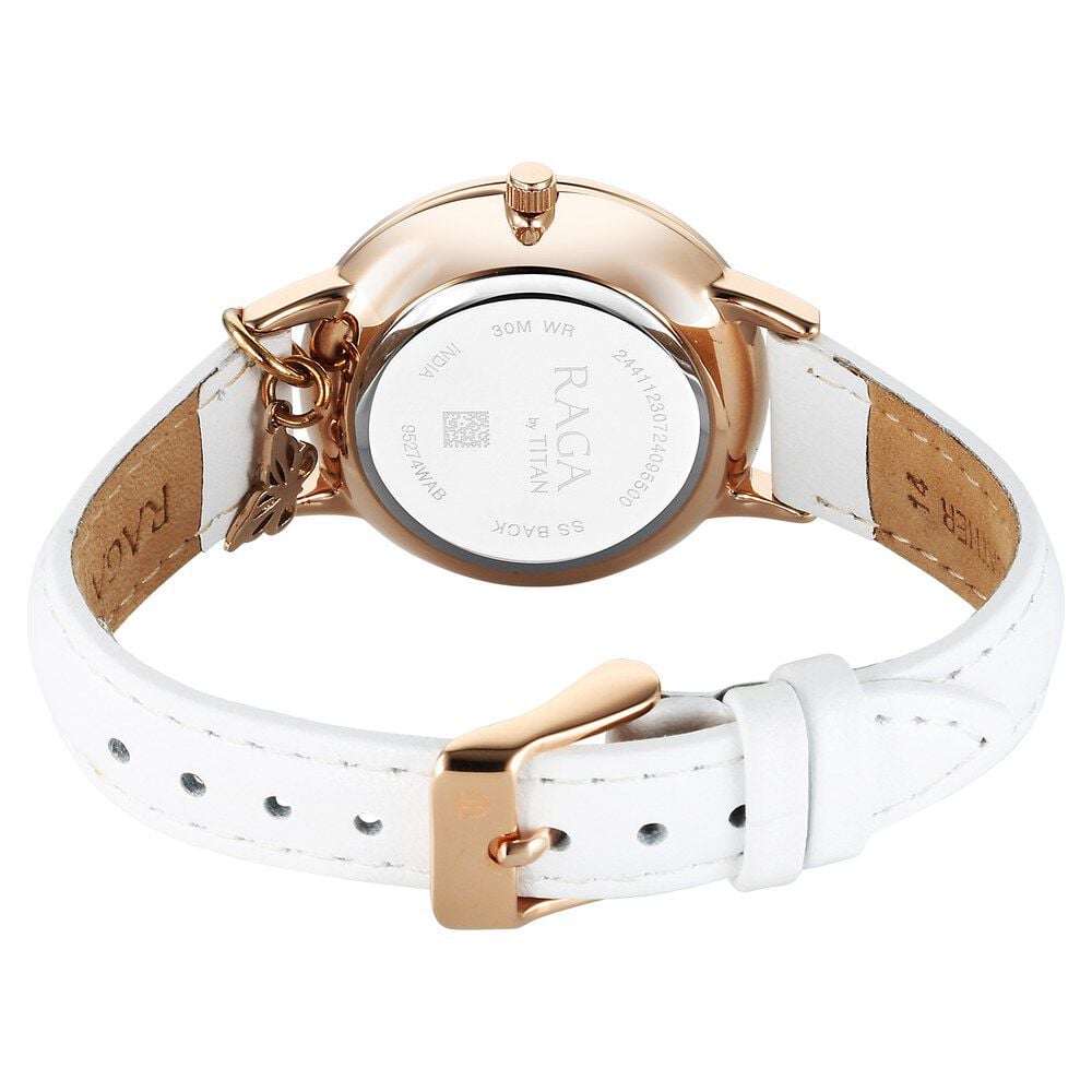 Titan Raga Showstopper Quartz Analog Mother Of Pearl Dial Metal Strap Watch For Women