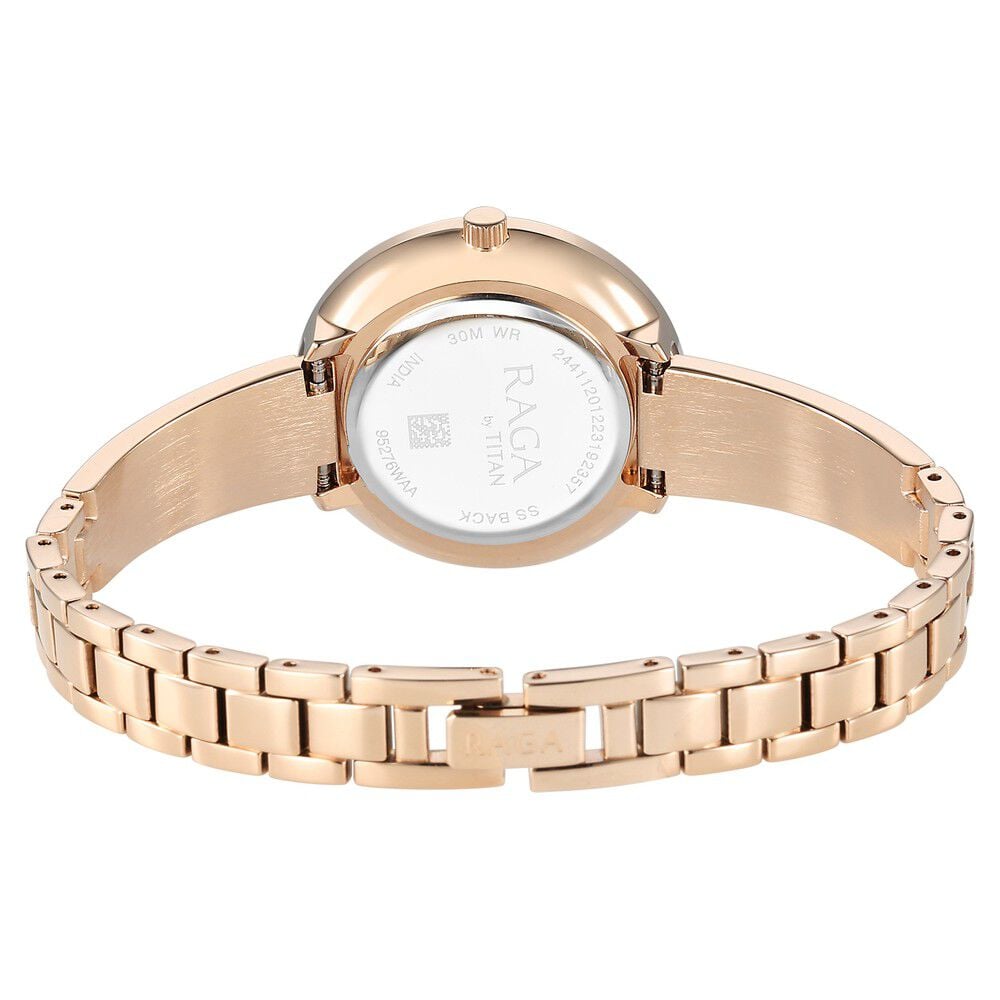 Titan Raga Showstopper Quartz Analog Purple Dial Metal Strap Watch for Women