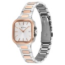 Titan Slim Square Quartz Analog with Date Silver Dial With Two Toned Color Stainless Steel Strap Watch For Women