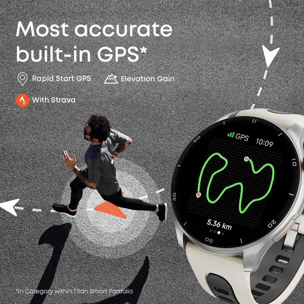 Titan Celestor Advanced GPS & Barometer 3.6 CM AMOLED Display with AOD, Piezoelectric Functional Crown Black Eclipse.