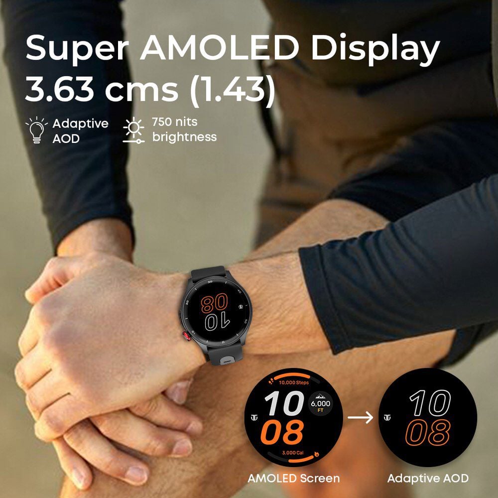 Titan Celestor Advanced GPS & Barometer 3.6 CM AMOLED Display with AOD, Piezoelectric Functional Crown Black Eclipse.