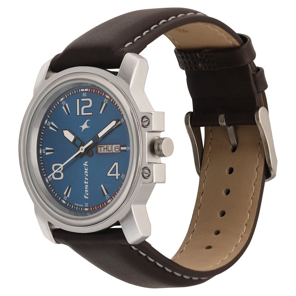 Fastrack Brown Dial Quartz Analog with Day and Date Watch for Guys