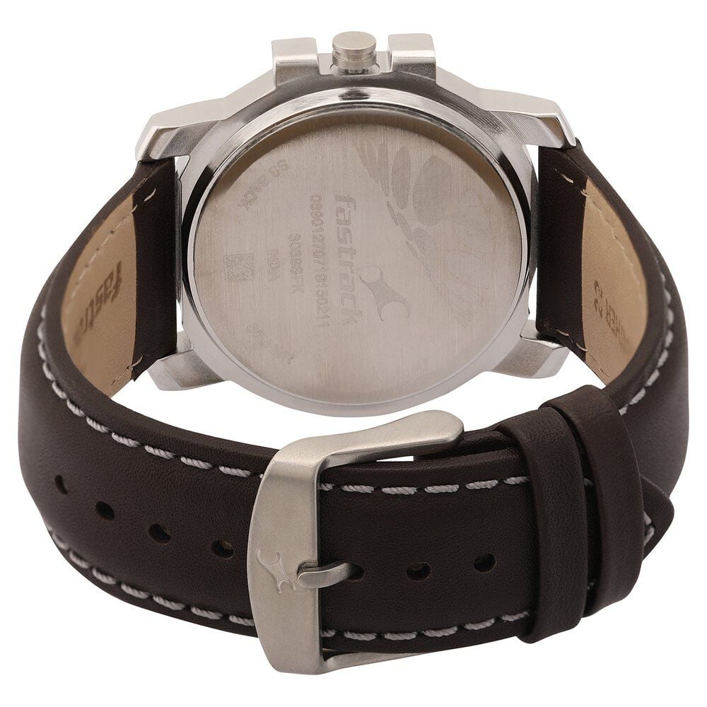 Fastrack Brown Dial Quartz Analog with Day and Date Watch for Guys
