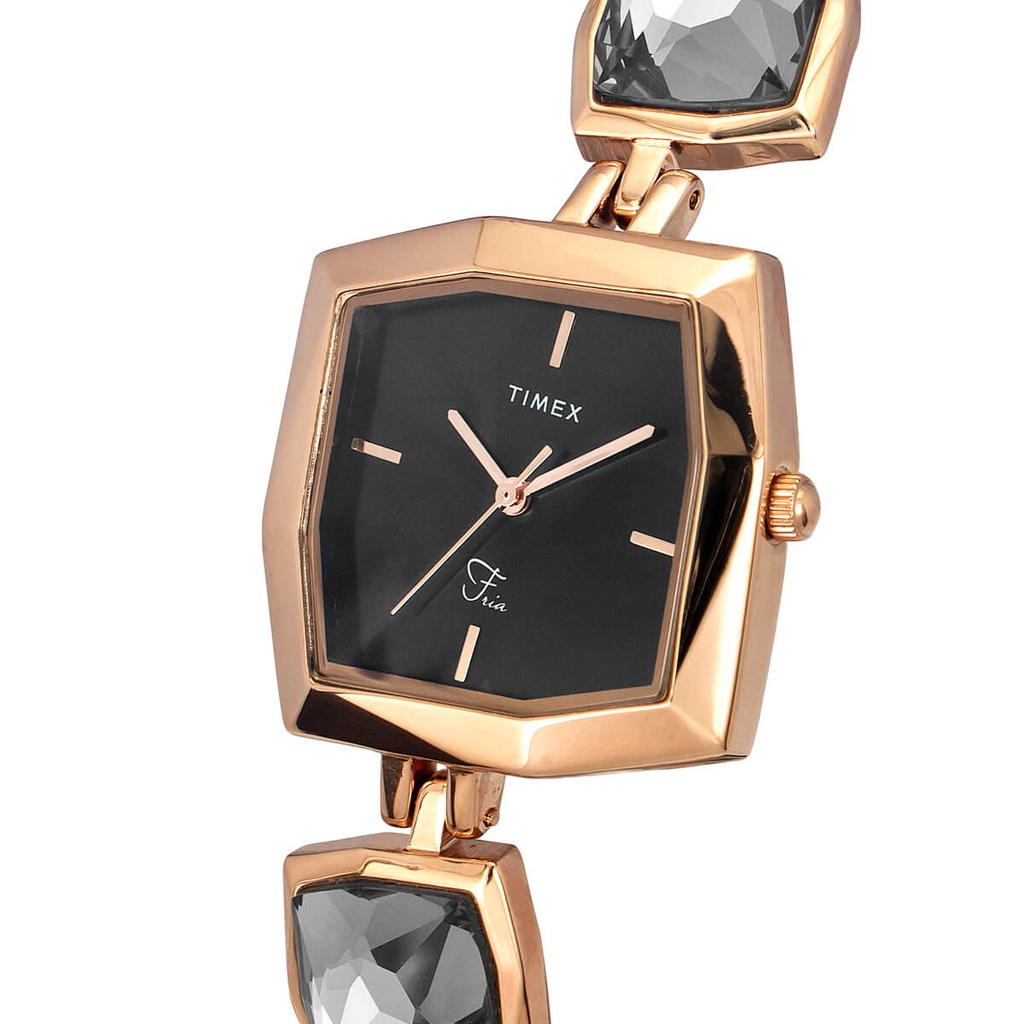 Timex Fria Women Black Square Analog Watch - TWEL16100