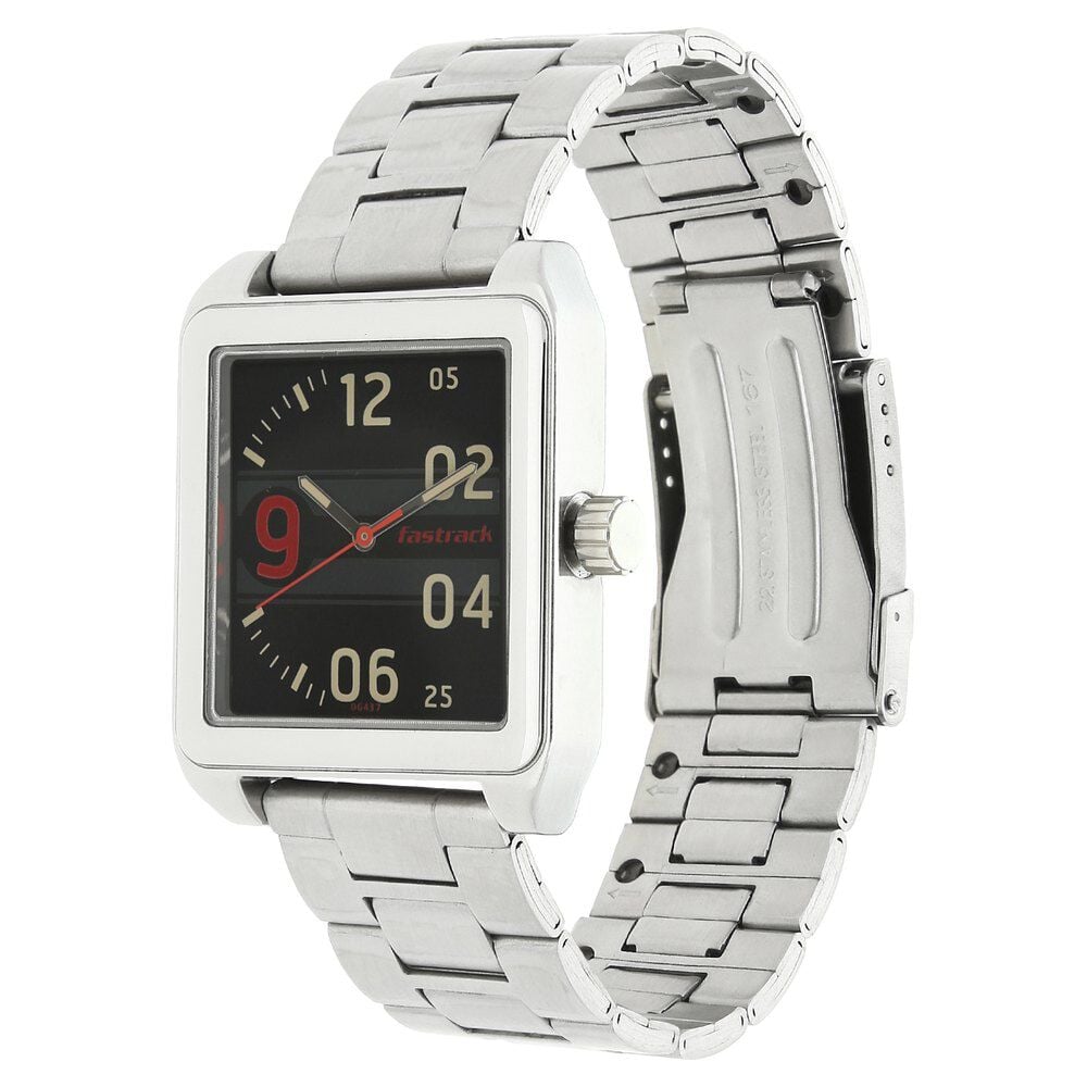 Fastrack All Nighters Quartz Multifunction Grey Dial Metal Strap Watch for Guys