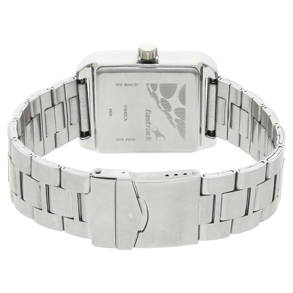 Fastrack All Nighters Quartz Multifunction Grey Dial Metal Strap Watch for Guys