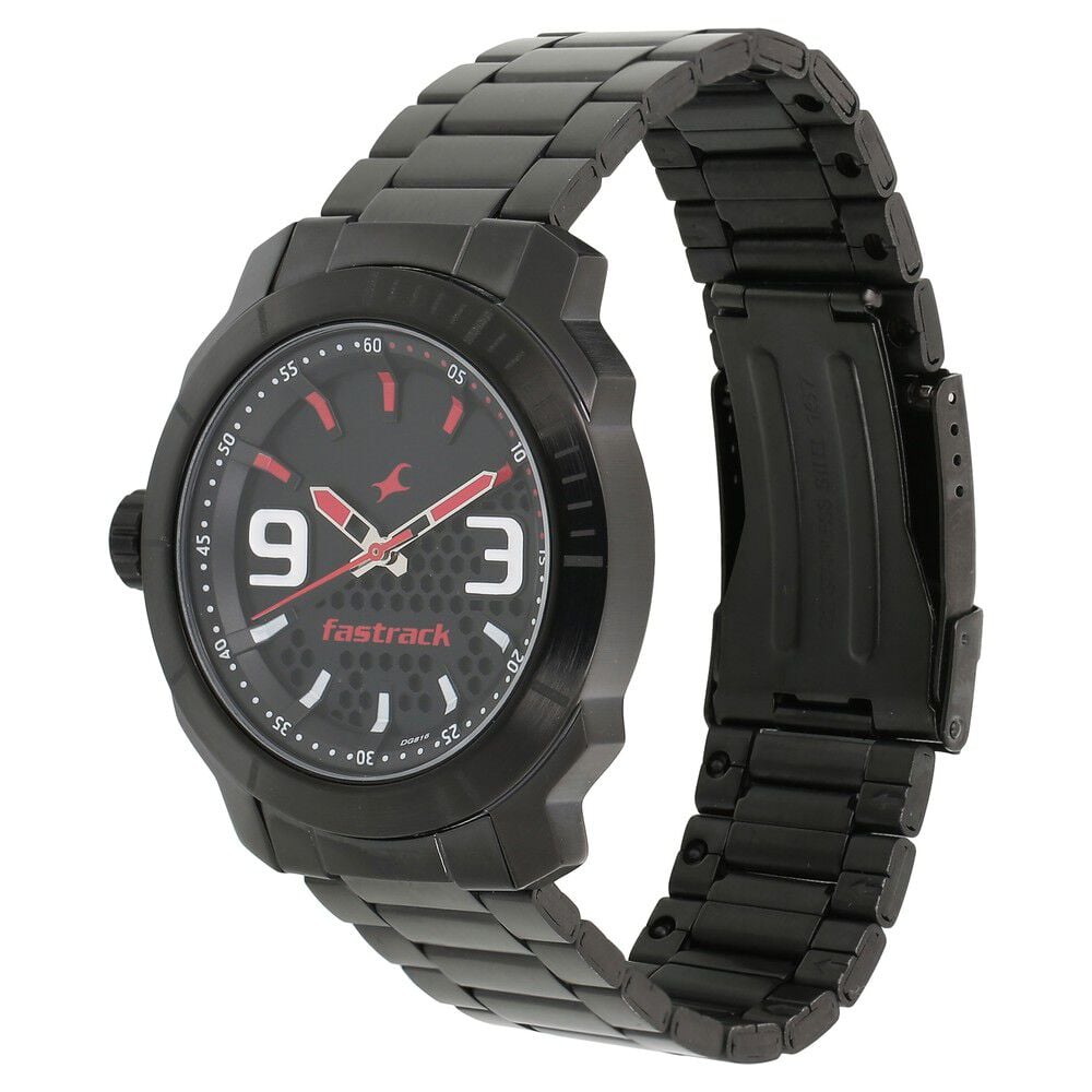 Fastrack All Nighters Quartz Multifunction Brown Dial Metal Strap Watch for Guys