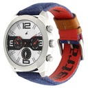 Fastrack Quartz Analog White Dial Leather Strap Watch for Guys