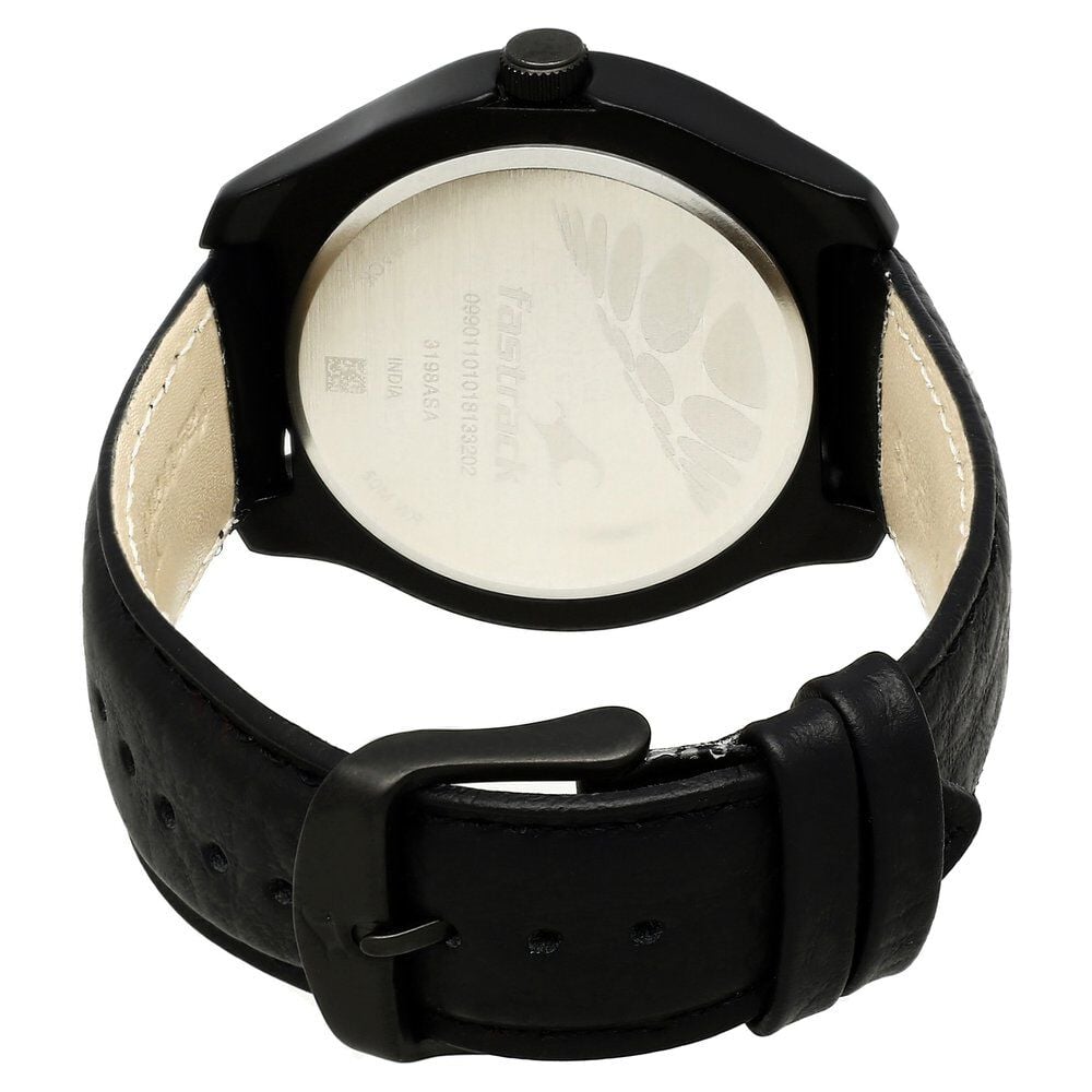Fastrack All Nighters Quartz Analog Grey Dial Leather Strap Watch for Guys