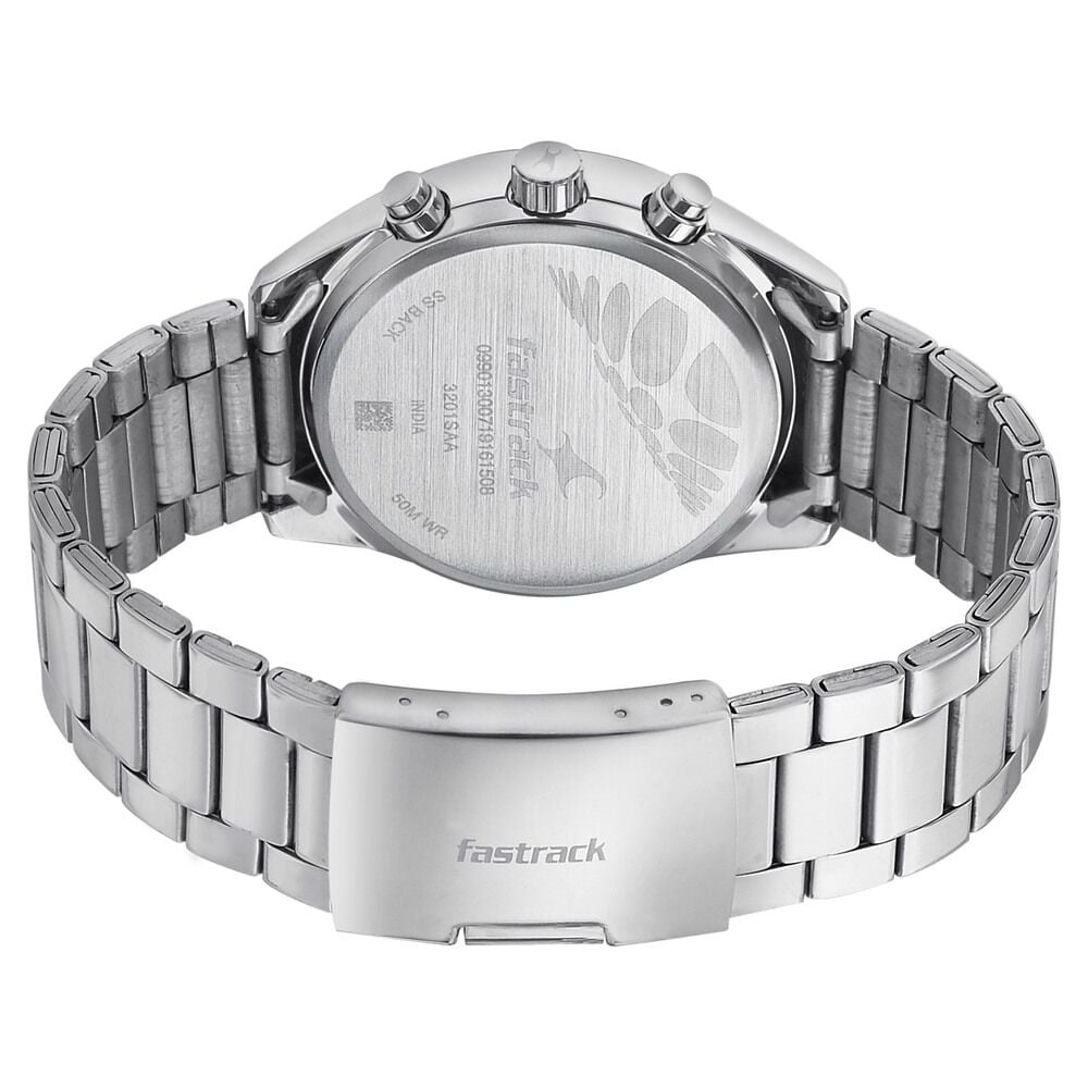 Fastrack Stunners Quartz Analog Grey Dial Metal Strap Watch for Guys