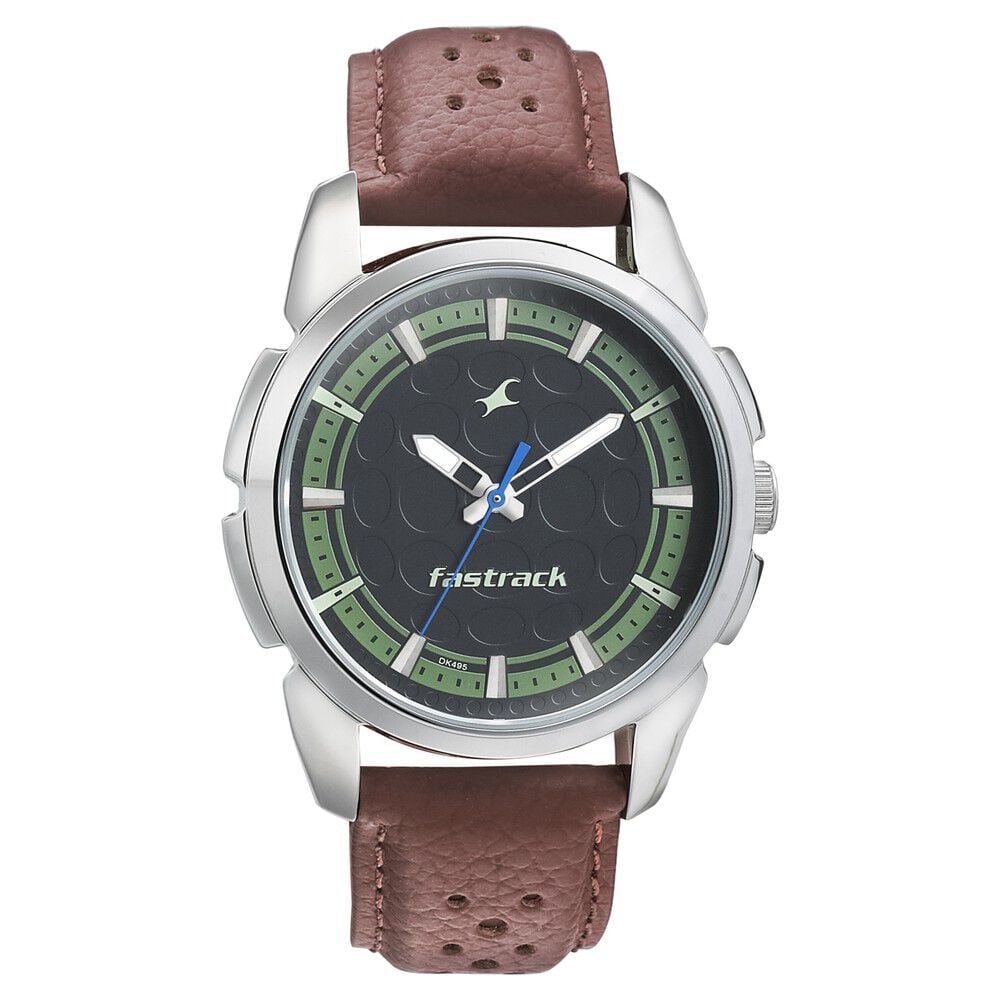 Fastrack Exuberant Quartz Analog White Dial Leather Strap Watch for Guys
