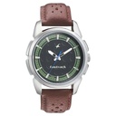 Fastrack Exuberant Quartz Analog White Dial Leather Strap Watch for Guys