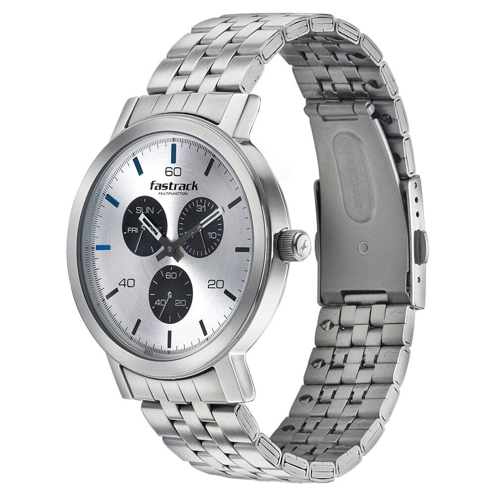 Fastrack Dial It Up Quartz Multifunction Silver Dial Stainless Steel Strap Watch for Guys