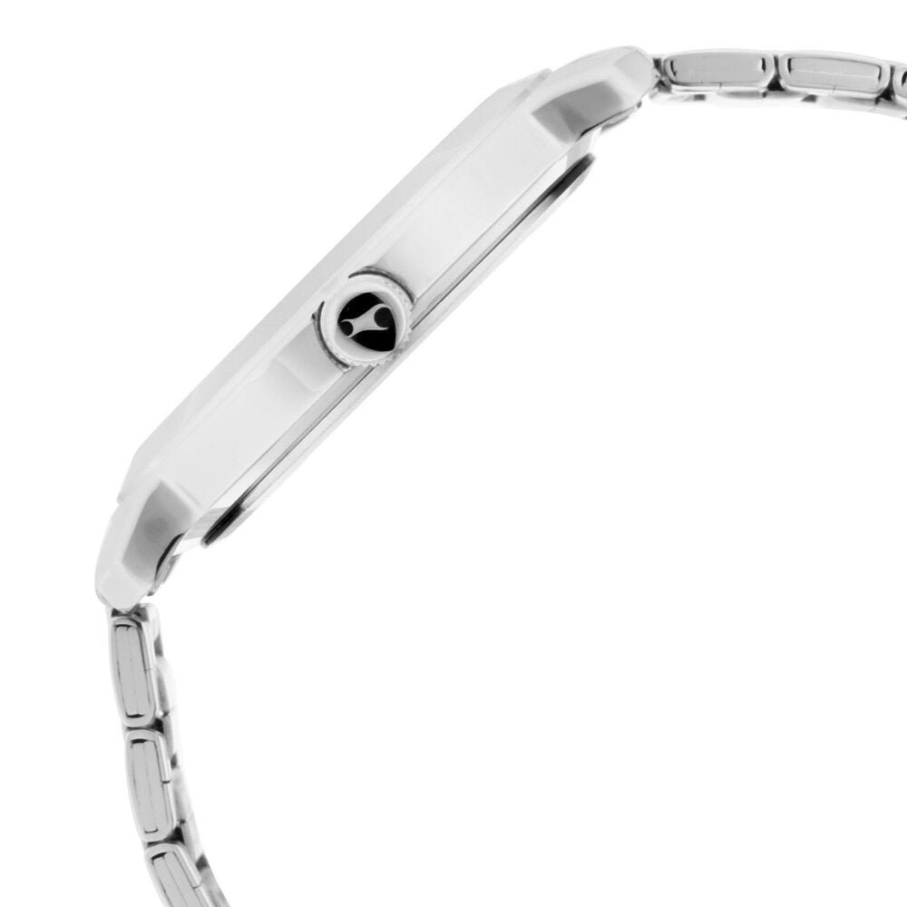 Fastrack Bare Basics Quartz Analog with Date White Dial Stainless Steel Strap Watch for Guys