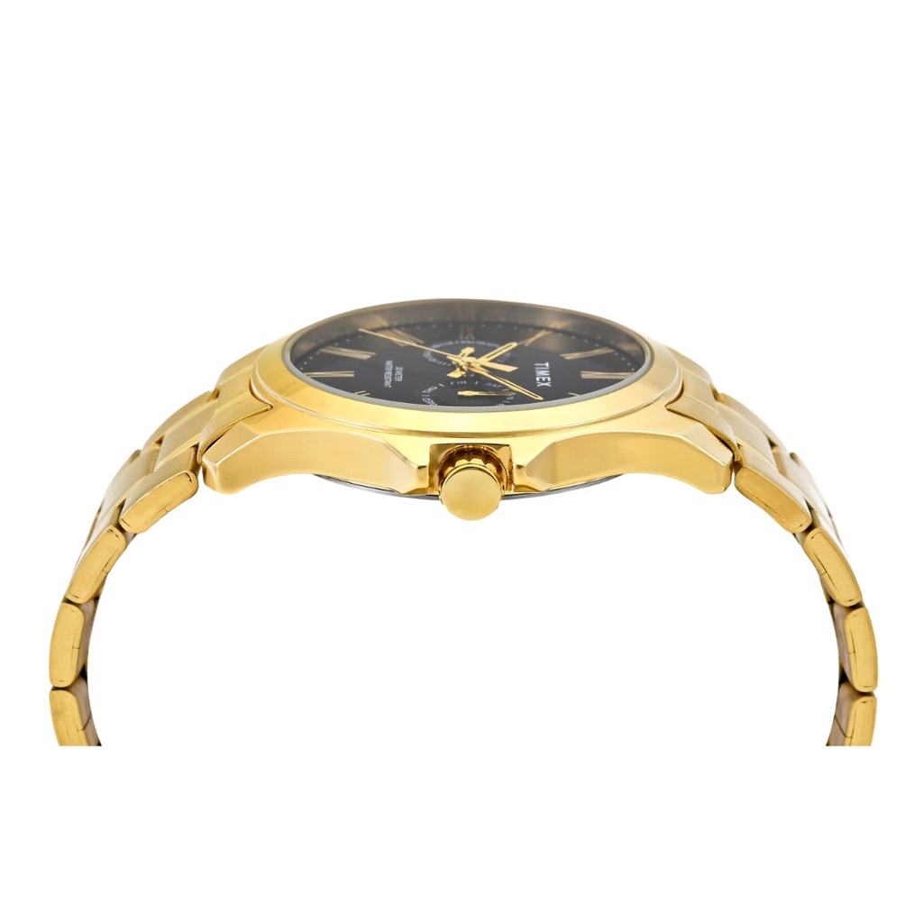 Timex Men Analog Black Round Brass Dial Watch- TW000X129