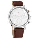 Fastrack Tick Tock Quartz Analog White dial Leather Strap Watch for Guys