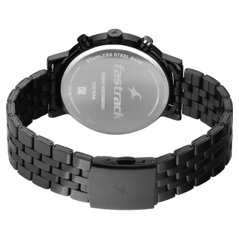 Fastrack Tick Tock Quartz Analog Blue dial Metal Strap Watch for Guys