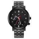 Fastrack Tick Tock Quartz Multifunction Black Dial Metal Strap Watch for Guys