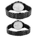 Fastrack Mixmatched Quartz Analog Black Dial With Black Metal Strap Watch For Couple