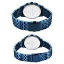 Fastrack Mixmatched Quartz Analog Black Dial Blue Stainless Steel Strap Watch for Couple