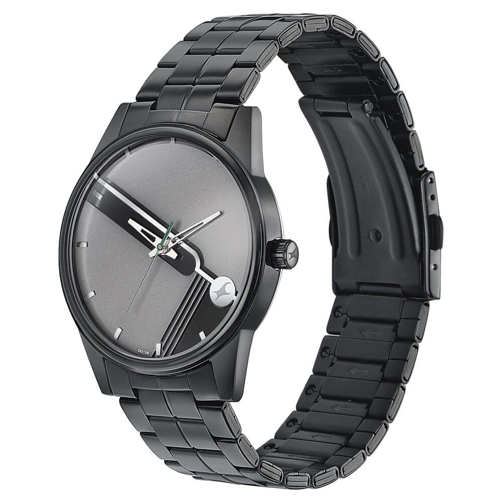 Fastrack Stunners Quartz Analog Grey Dial Stainless Steel Strap Watch for Guys