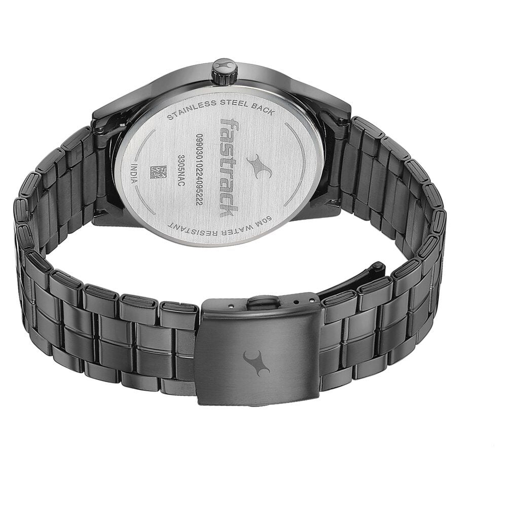 Fastrack Stunners Quartz Analog Grey Dial Stainless Steel Strap Watch for Guys