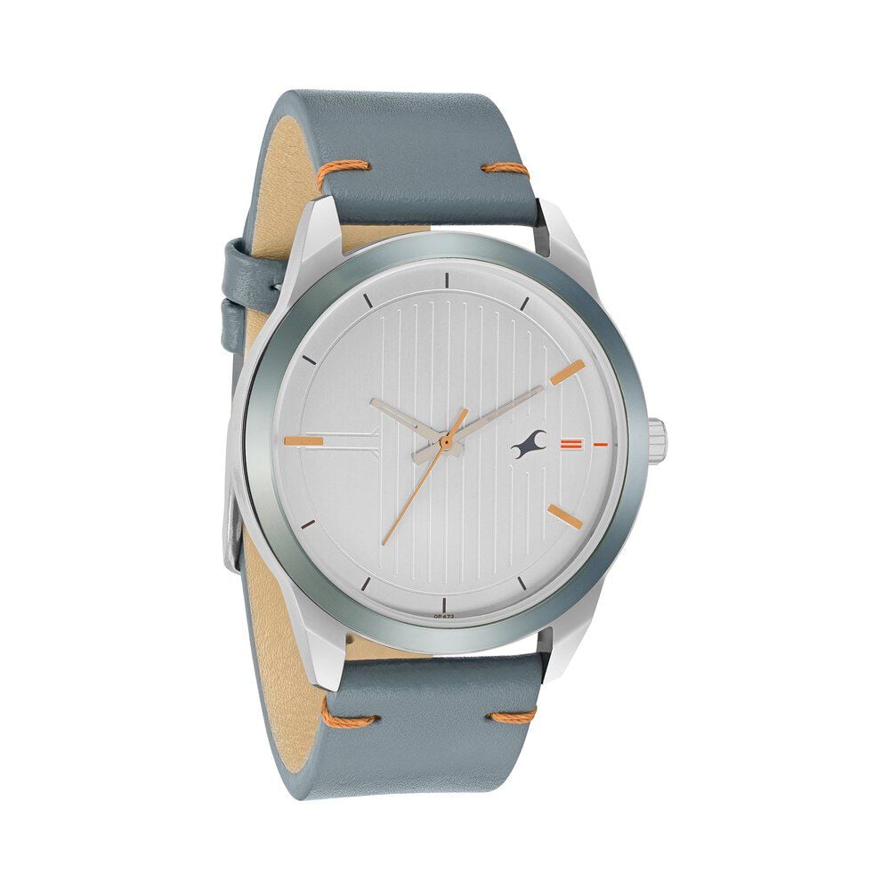 Fastrack Stunners Quartz Analog White dial Leather Strap Watch for Guys