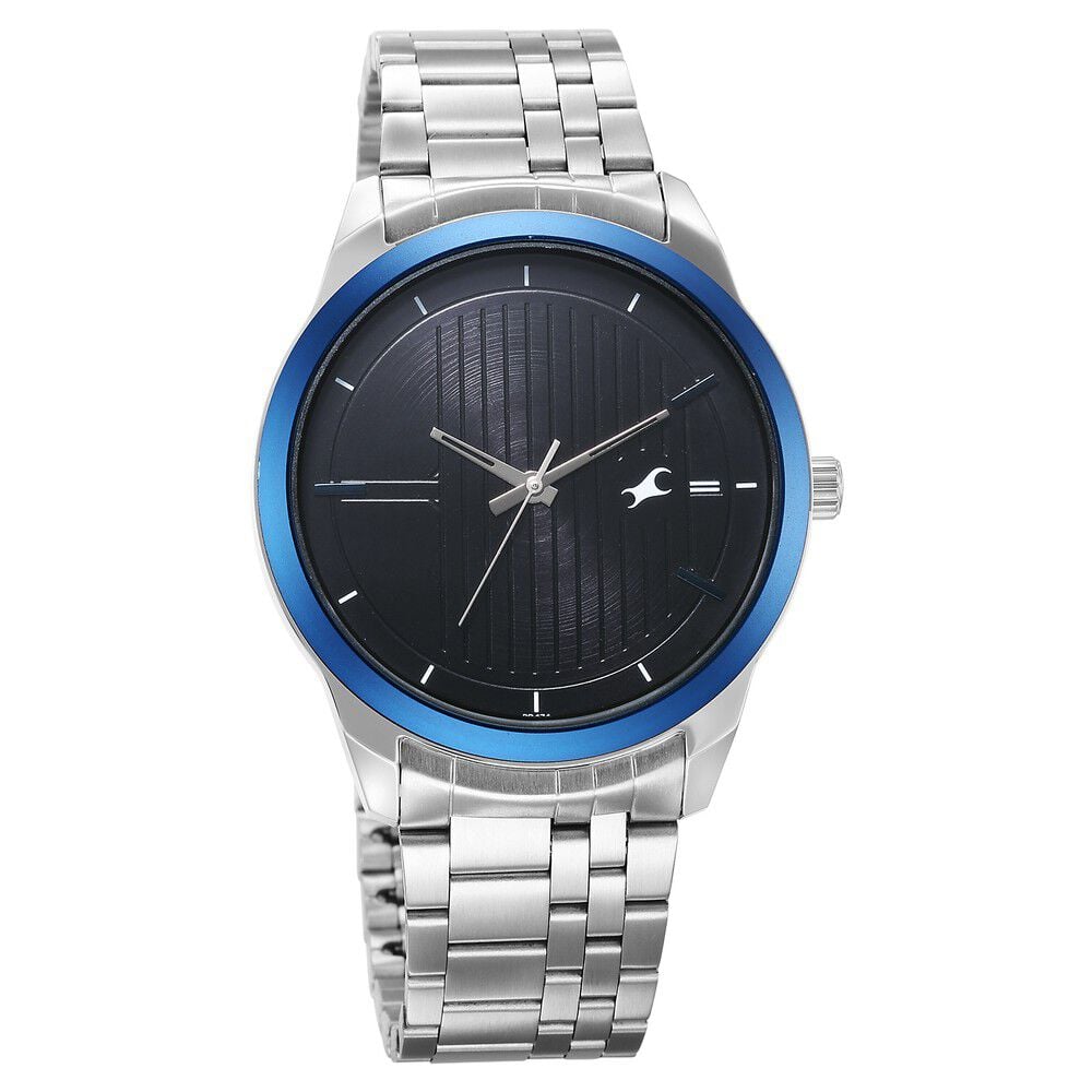 Fastrack Stunners Quartz Analog Black Dial Metal Strap Watch for Guys