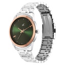 Fastrack Stunners Quartz Analog Green Dial Metal Strap Watch for Guys