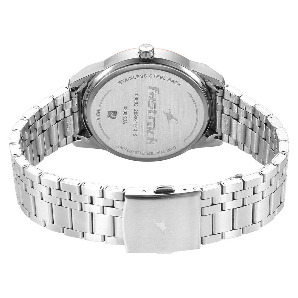 Fastrack Stunners Quartz Analog Green Dial Metal Strap Watch for Guys