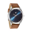 Fastrack Stunners Quartz Analog Blue dial Leather Strap Watch for Guys