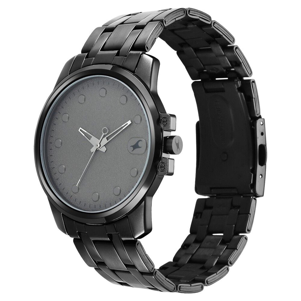 Fastrack Pulse Quartz Analog Anthracite Dial With Black Stainless steel Strap Watch for Guys