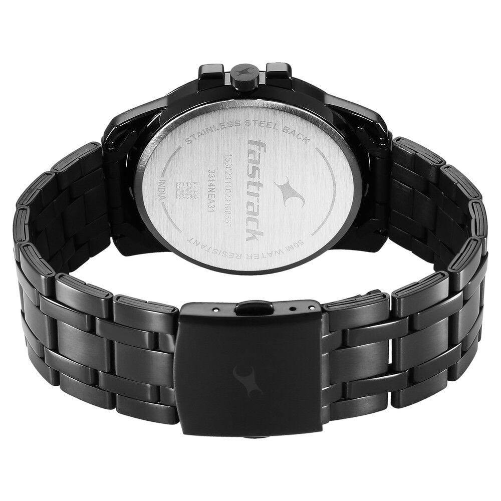Fastrack Pulse Quartz Analog Anthracite Dial With Black Stainless steel Strap Watch for Guys