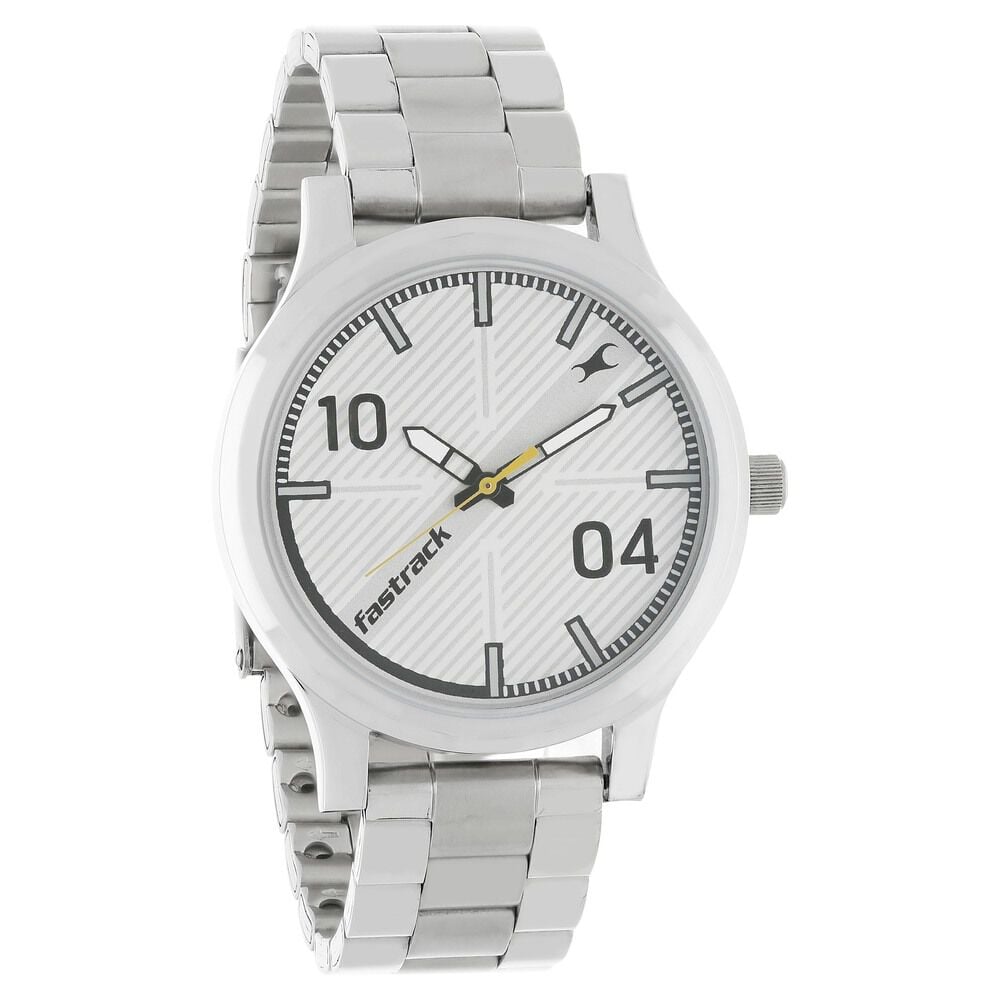 Fastrack Fundamentals Quartz Analog Blue Dial Stainless Steel Strap Watch for Guys