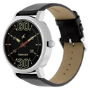 Fastrack Fundamentals Quartz Analog Grey Dial Leather Strap Watch for Guys