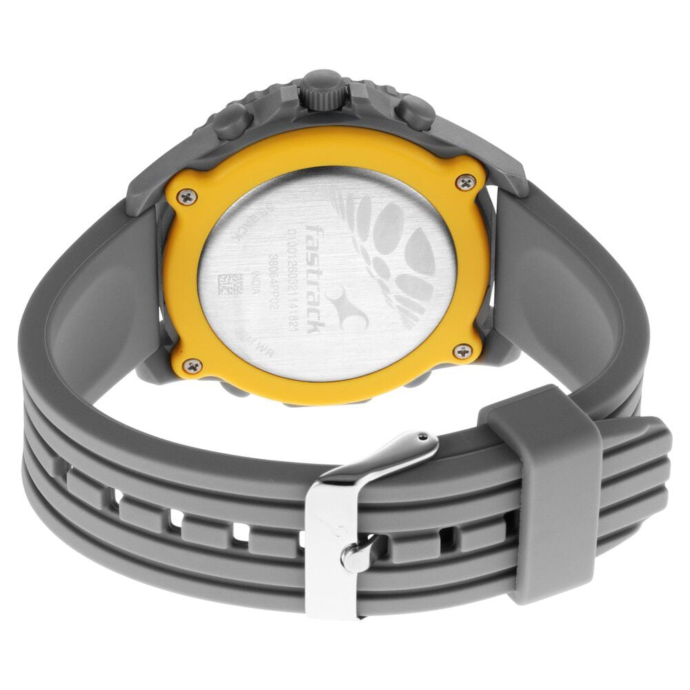 Fastrack Streetwear Quartz Analog Digital Grey Dial PU Strap Watch for Guys